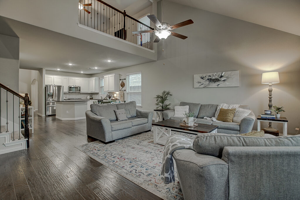 Living room and kitchen view