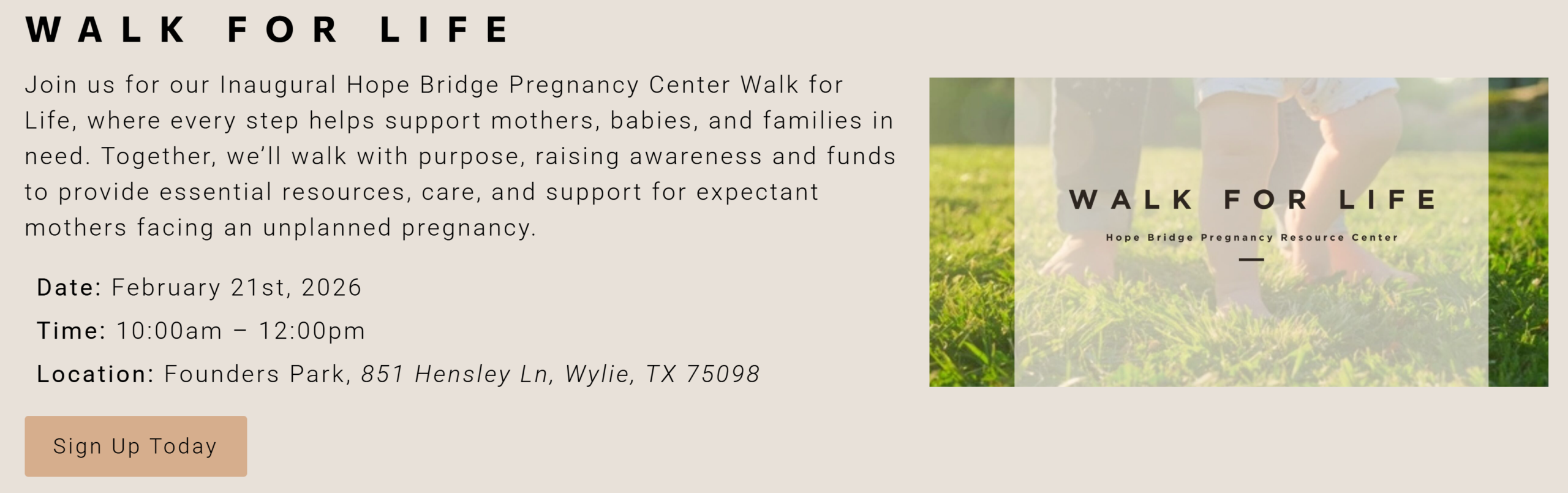 The Hope Bridge Pregnancy Resource Center Walk for Life